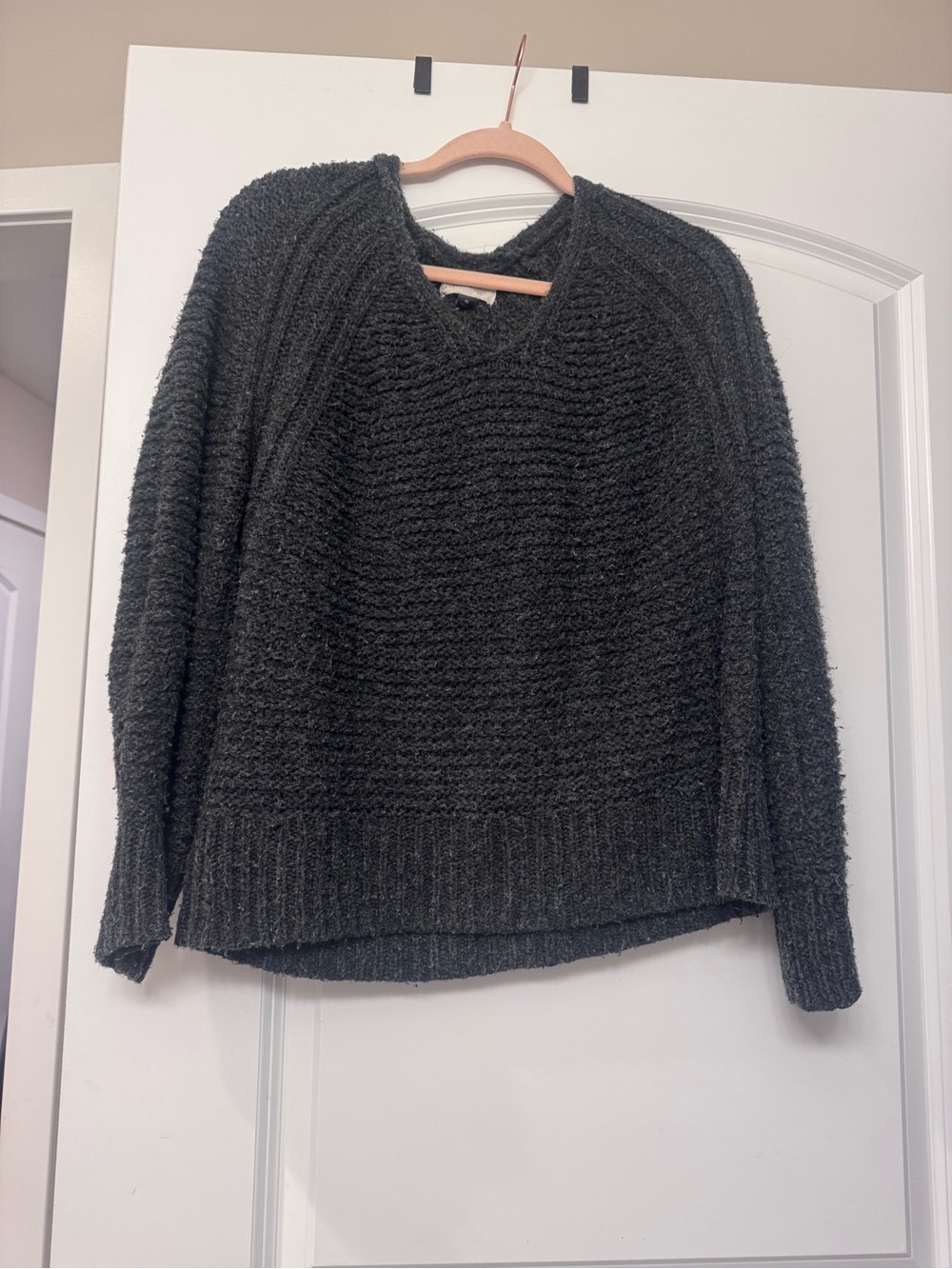 Universal Thread Charcoal Crew Neck Cozy Textured Sweater